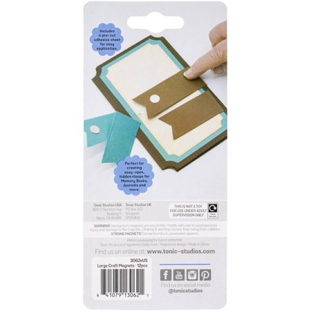 UPC: 0841079130621 | Tonic Studios Large Craft Magnets 15mm 6/Pkg-