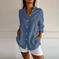 thumbnail image 2 of Daolelai Classic Pleated Textured Single Lapel Shirt for Women, 2 of 8