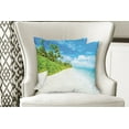 thumbnail image 4 of Ambesonne Ocean Throw Pillow Cover 2 Pack, Beach Sea Exotic Palms, 20", Blue Green Cream, 4 of 6