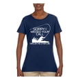 thumbnail image 2 of Missed Your Call Fishing Line Joke Fishing Womens Graphic T-Shirt, Navy, Medium, 2 of 3
