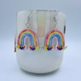 thumbnail image 3 of Gay Pride Earrings - Rainbow LGBT Earrings - Unisex Rainbow Pride Accessories (The Rainbow Cloud), 3 of 8
