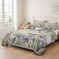 thumbnail image 2 of Twin Quilt Set 68''x86'', Spring Flowers Lightweight Bedspread Coverlet Set with 2 Pillow Shams, Vintage Floral Leaves Birds Pastoral Botanical Breathable All Season Quilt Bedding for Dorm/Bedroom, 2 of 9