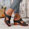 thumbnail image 2 of IUJSOY Heels for Women Peep Toe Bohemian Heeled Sandals Comfortable Summer Dressy Slip on Shoes, 2 of 9