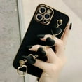 thumbnail image 3 of for iPhone 15 Pro Max Case with Wrist Strap, Cute Love Heart Chain Bracelet Luxury Plating Bumper Soft Silicone Shockproof Women Girls Protective Case for iPhone 15 Pro Max 6.7 Inch (Black), 3 of 4