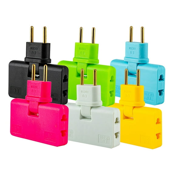 Waroomhouse EU Plug Adapter 1 In 3 180-degree Rotating 1500W European Standard Plug Power Socket Charging Converter for Home