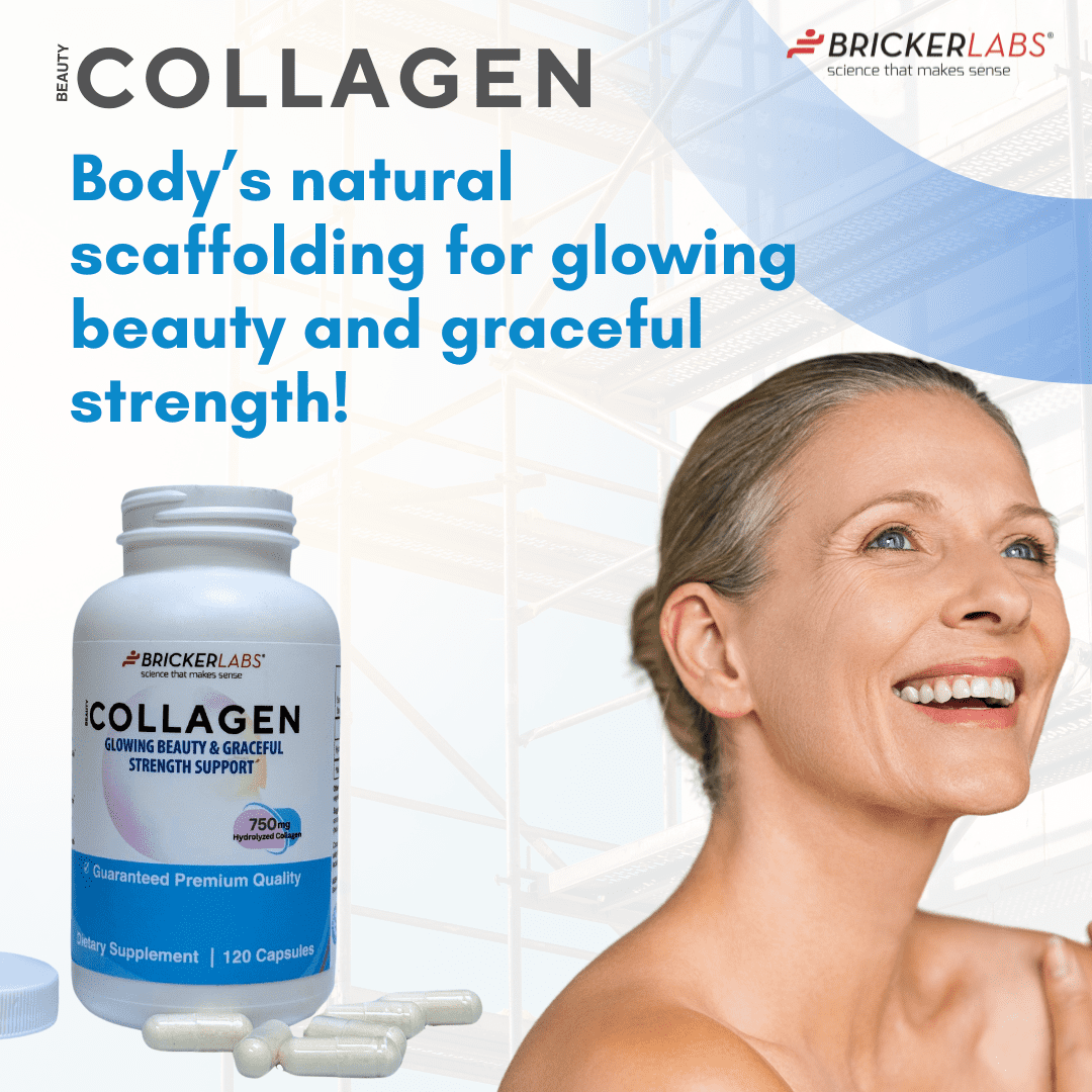 Bricker Labs Collagen for Men & Women - Type I, III Hydrolized Collagen Supplement 750mg, 1 Collagen Capsule Daily - 120 Servings