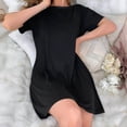 thumbnail image 6 of SELONE Short Sleep Shirts for Women Crew Neck Sleep Shirt Solid Short Sleeve Mini Dress Comfortable Tank Dress, 6 of 7