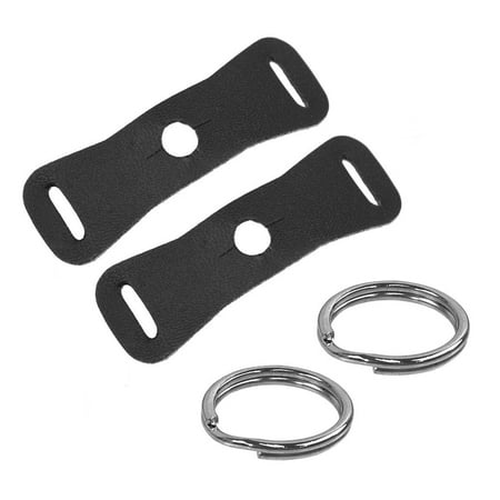 Foto&Tech Leather Protector Cover Pad+Lug Ring Camera Strap Split Ring Hook Compatible with Fujifilm Lecia Nikon Canon Sony Olympus Pentax Panasonic SLR RF Mirrorless Camera(Black/1 Pair)