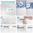thumbnail image 4 of No Hook Shower Curtain, Navy Blue Ocean Waves Shower Curtains for Bathroom with See Through Top Window, Summer Beach Coastal Abstract Waterproof & Washable Bath Curtain Extra Long 72"x84", 4 of 9