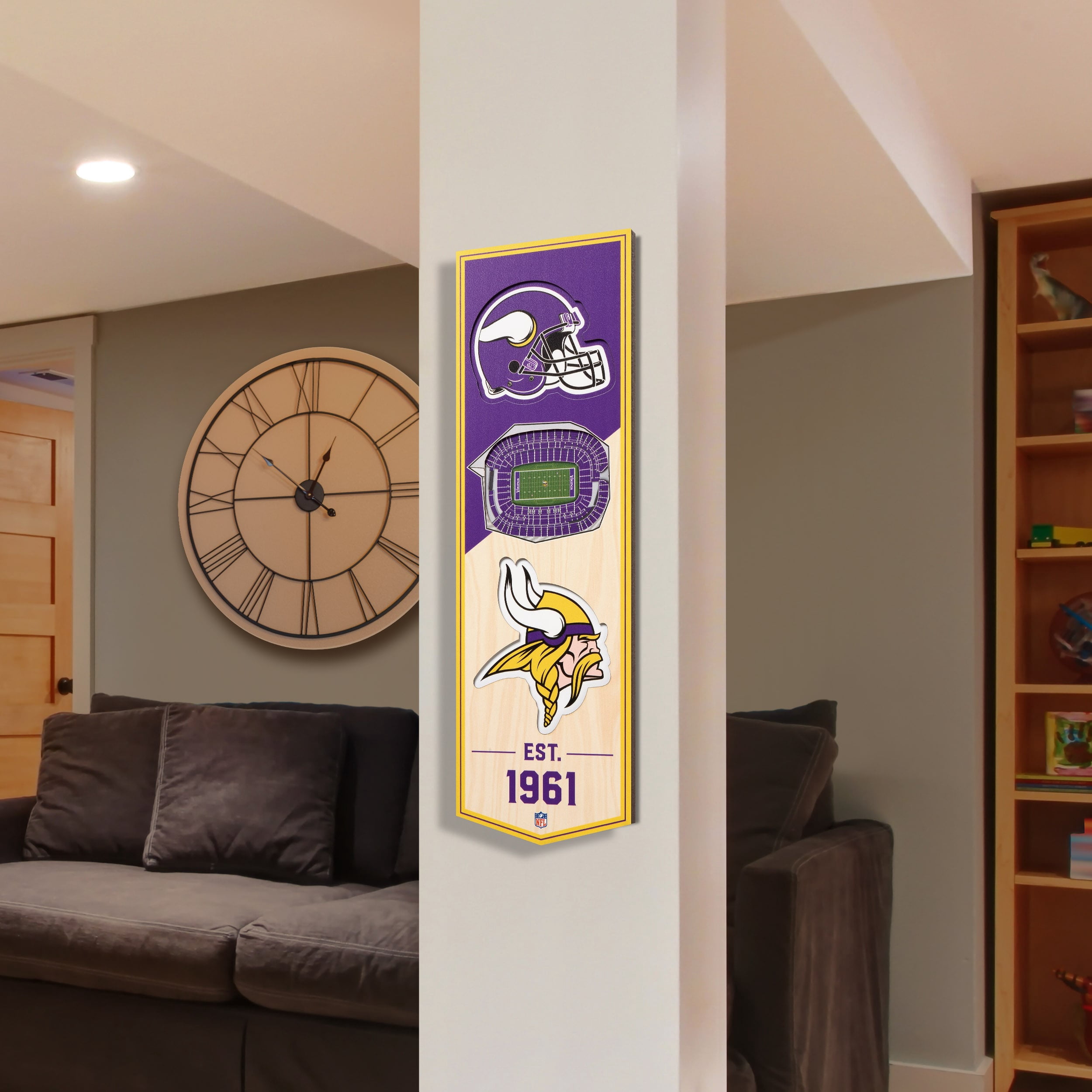 Minnesota Vikings 6'' x 19'' 3D StadiumView Banner