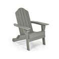 thumbnail image 2 of Resenkos Folding Adirondack Chair, Foldable Weather Resistant Patio Chair with Built-in Cup Holder-Gray,Patio Chairs, Lawn Chairs for Deck, Backyard, Garden, 2 of 8