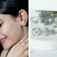 thumbnail image 3 of Rosec Jewels Lab Grown Diamond Earrings Studs (Ef-Vs Quality) - Statement Halo Earrings for Women, 18K White Gold, 3 of 8