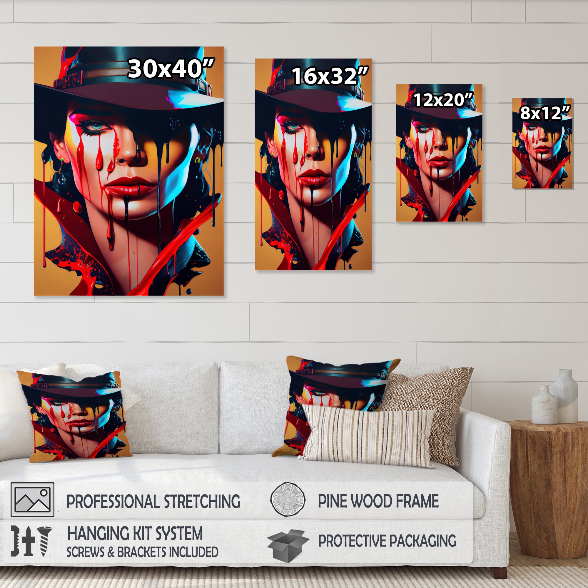 Designart Female Criminal Mastermind VI Canvas Wall Art