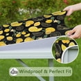 thumbnail image 6 of Yellow Lemon Fruit Slices Black Pattern Square Fitted Tablecloth with Elastic Edge,Square Table Cover,Washable Elastic Table Cover for Home Kitchen Party Decor 34"x34", 6 of 6
