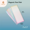 thumbnail image 3 of 6 Pack Magnetic Notepads for Refrigerator, Grocery, To Do Lists, Pastel Rainbow Gradient Design (60 Sheets, 3.5 x 9 In), 3 of 10
