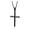 Black,only pendant, variant on Men's Stainless Steel Punk Cross Necklace Pendant Polished Finish Edges Black No Chain