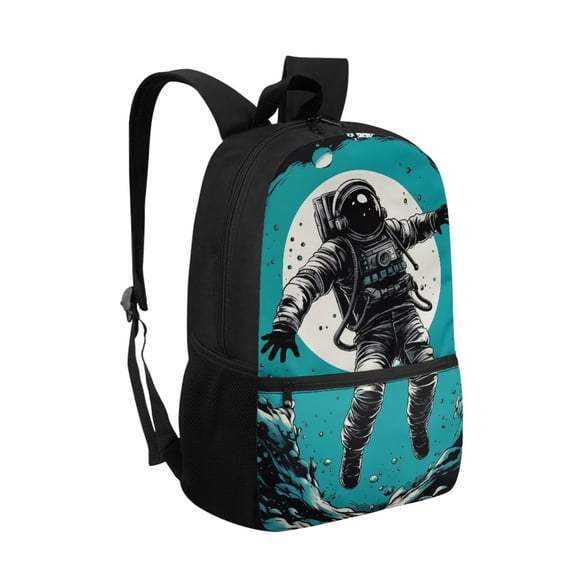 HUIACONG For Age 6-18 Astronaut Print School Backpack Large Capacity Lightweight Water Resistant Bookbag for Boys Girls Elementary Middle High School Students Daily School Use