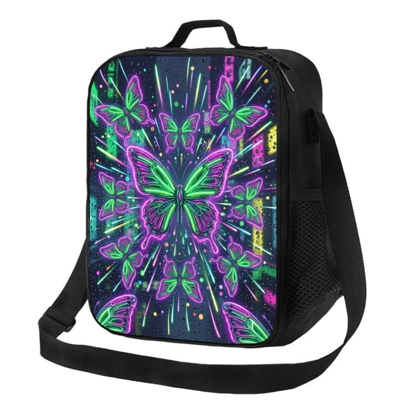 Butterfly Lunch Bag Reusable Insulated Lunch Box Tote Pack Shoulder Handbag Food Storage Organzier For Women Workout Office