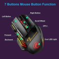 thumbnail image 5 of Wireless Gamer Mouse for Computer 2.4G RGB Rechargeable Gaming Mouse Bluetooth USB Mouse Silent Ergo, 5 of 5
