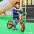 thumbnail image 4 of Linklife Kids Balance Bike for 3 Year Old, 12 Inch Toddler Bike Exercise No Pedal Training Bicycle for Kids Ages 2-5, Adjustable Seat Air Free EVA Tire, Red, 4 of 6