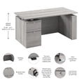 thumbnail image 3 of Scranton & Co Engineered Wood 60W Standing Desk with File Cabinet in Gray, 3 of 8