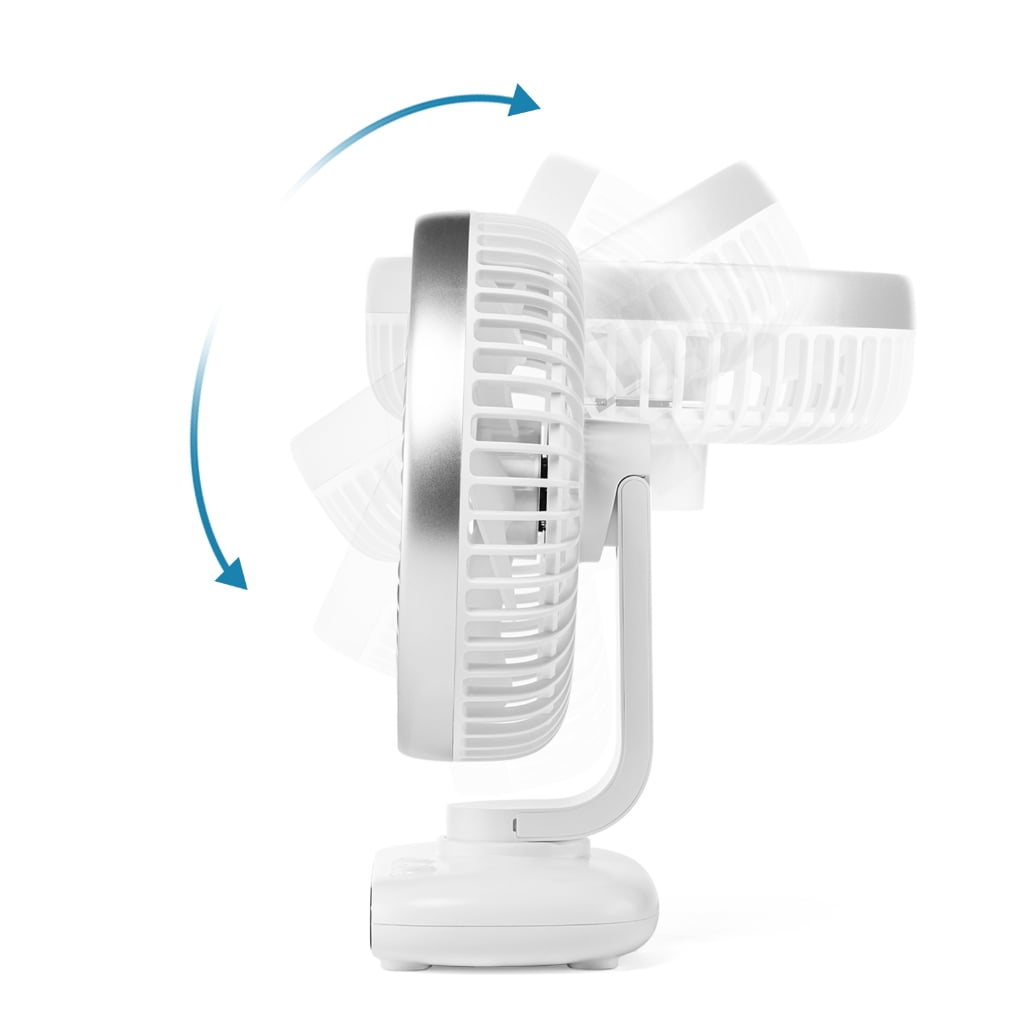 Tibvox 3600mAh USB Power Desk Fan 6 Speed Ceiling Fan Auto Oscillating Fan for Home Bathroom Kitchen