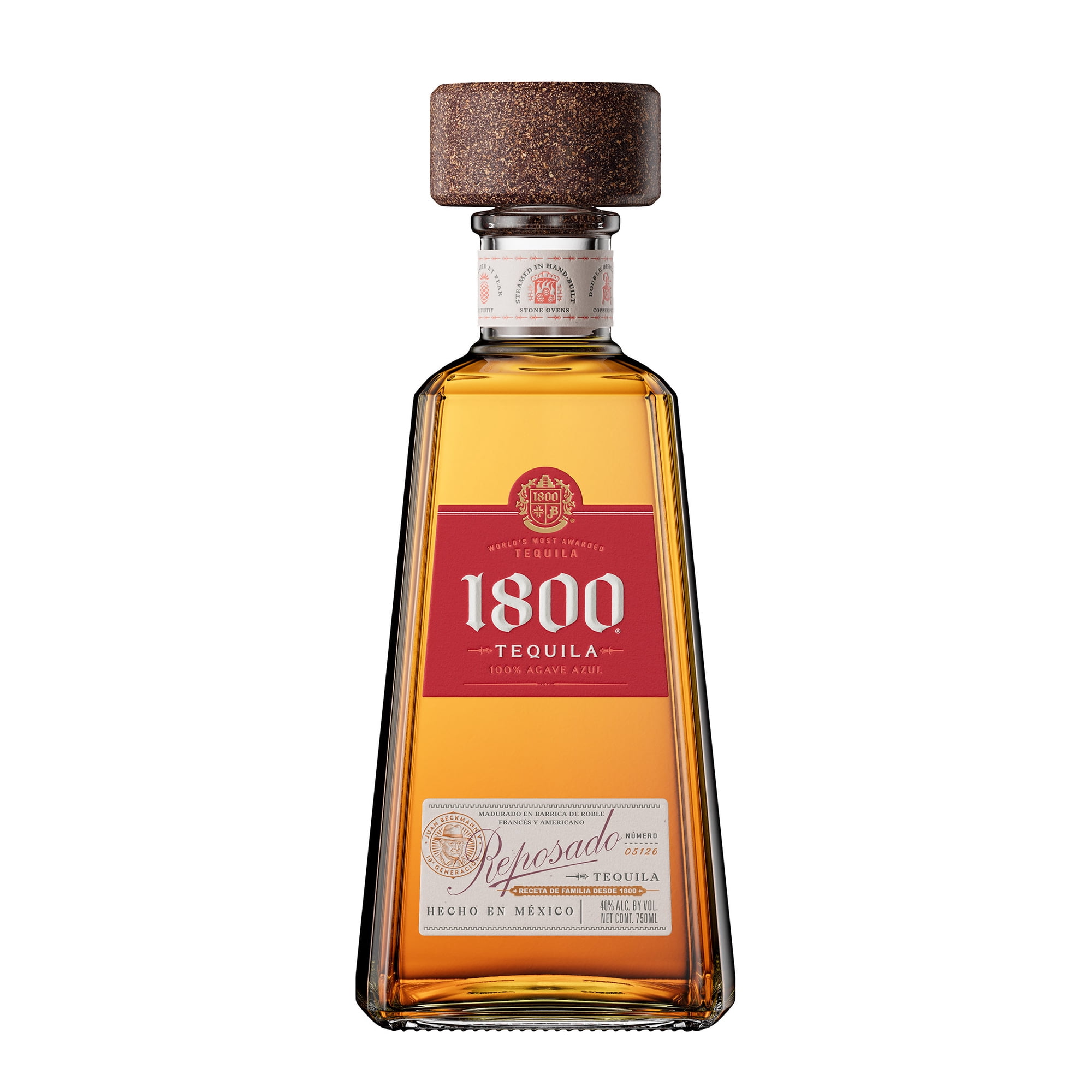 1800 Tequila Reposado, 750 ml Glass Bottle, 40% ABV