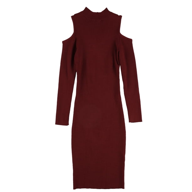 bar III Vestido ajustado texturizado para mujer, rojo, pequeño