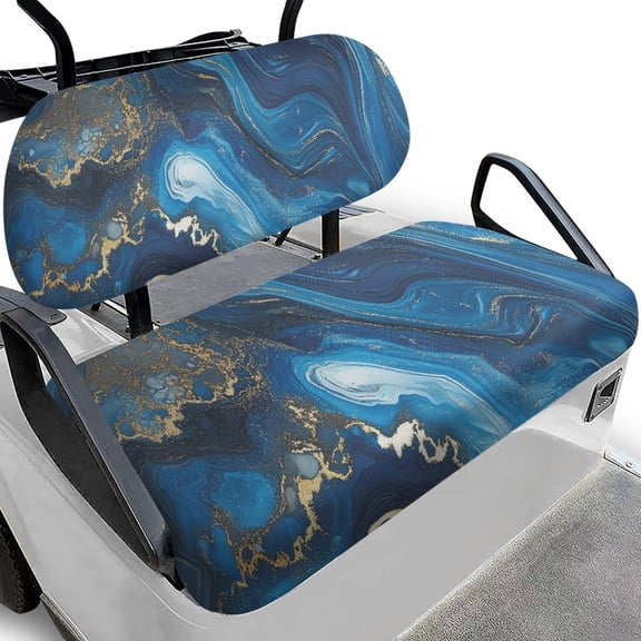 Pzuqiu Marble Floral Pattern Golf Seat Cover No Nails Required, Non-Slip Seat Covers for Golf Cart Fit for Ezgo
