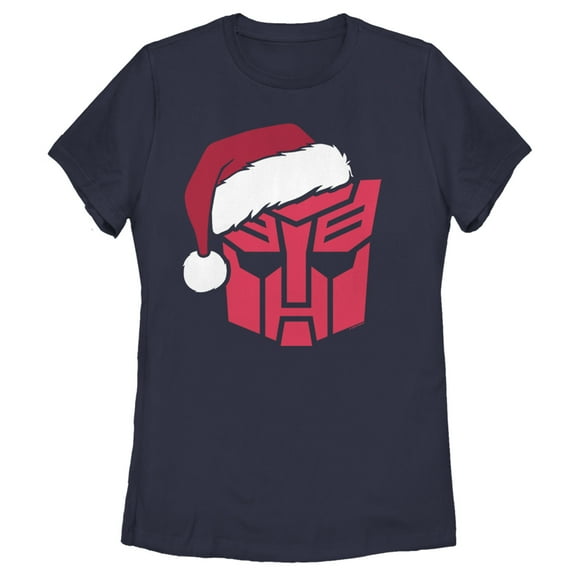 Women's Transformers Autobot Santa Graphic Tee Navy Blue Small
