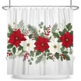 thumbnail image 6 of Tchckioa Red and White Floral Shower Curtain,Hooks Top Waterproof Bath Curtain for Bathroom,72x84 Inch, 6 of 6