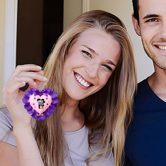 Pendentif Cœur Élégant en Acrylique à Suspendre Pendentif 2 – Ornement Moderne de Couple Personnage de Dessin Animé pour la Maison Saint-Valentin Mariage Fête Espace de Vie