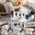 thumbnail image 5 of Round Rugs 4Ft, Modern Canvas Round Area Rug Washable Indoor Throw Carpet, Abstract Oil Painting Art Soft Non Slip Circle Rug for Kitchen Nursery Room Home Decor Aesthetic, 5 of 8