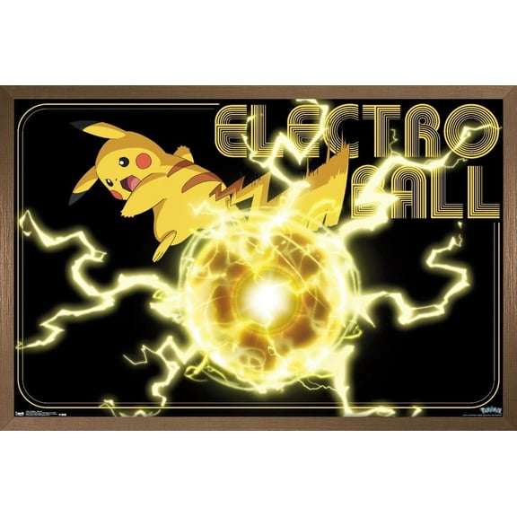 Pokemon - Pikachu Wall Poster, 14.725" x 22.375", Framed