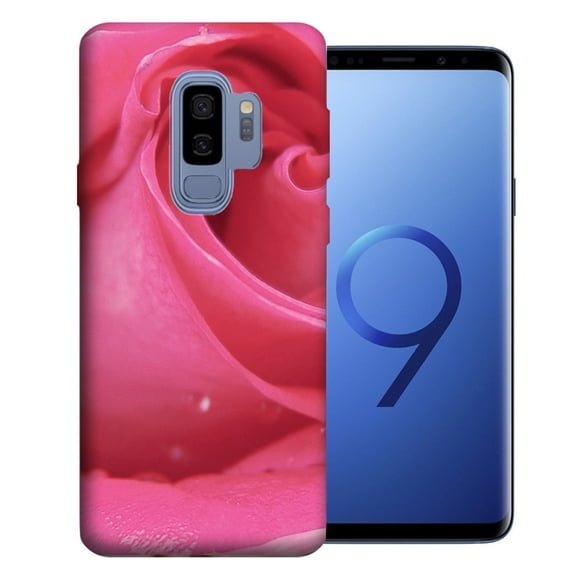 MUNDAZE For Samsung Galaxy S9 Plus Pink Rose Design TPU Gel Phone Case Cover