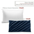 thumbnail image 3 of Nestl Velvet Throw Pillow Covers Solid Rectangle Soft Decorative Pillow Cover for Sofa, 12" x 20", Navy Blue, Pack of 2, 3 of 8