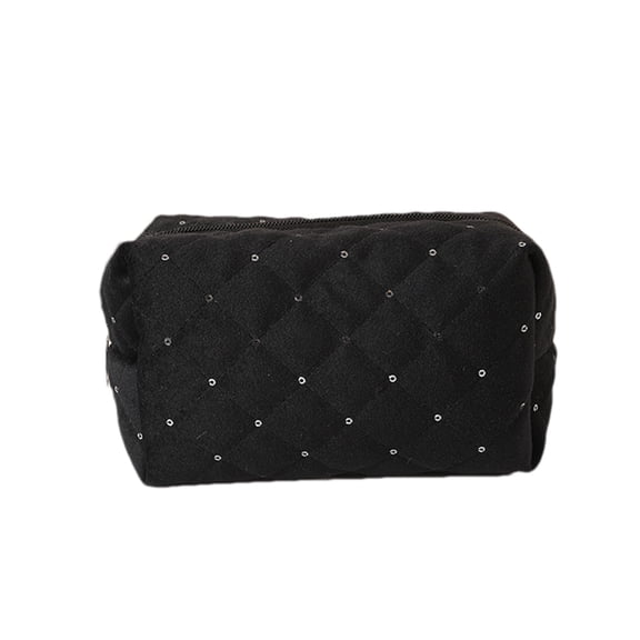 Velvet Sequin Makeup Bag Small Travel Zipper Cosmetic Pouch Case Large Capacity Storage for Make Up Brushes