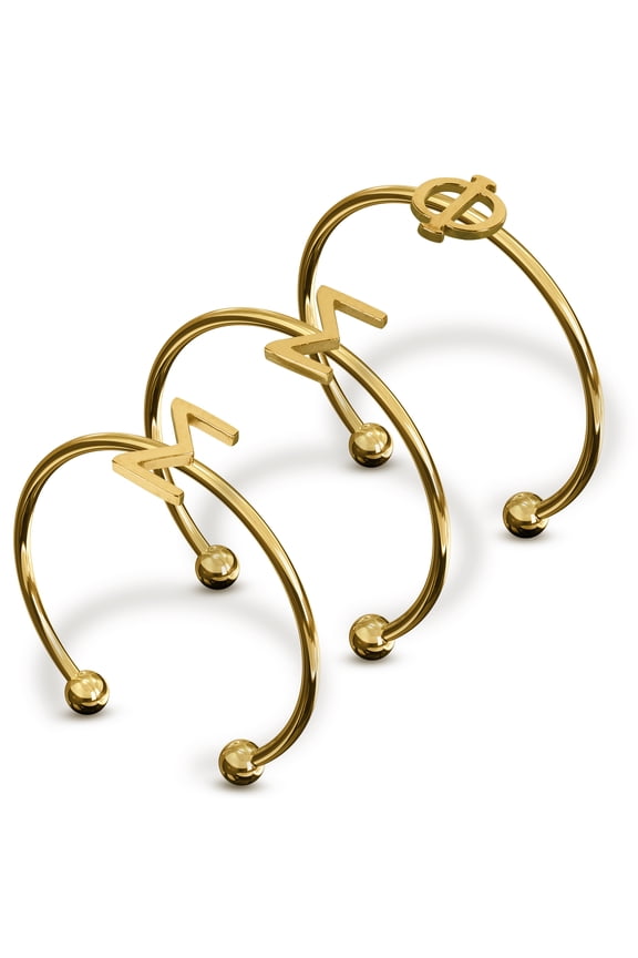 Phi Sigma Sigma Stacking Ring Set - Adjustable Rings with 18k Gold Plating