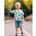 thumbnail image 2 of POPTEM Boys Graphic Tee Dinosaur T-Shirt Short Sleeves Top White 7T, 2 of 8