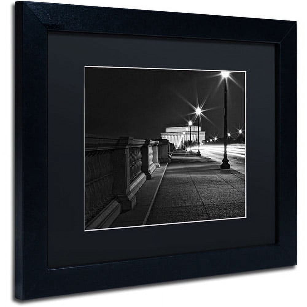 Trademark Fine Art "Lincoln Memorial Bridge" Canvas Art by Gregory O'Hanlon, Black Matte, Black Frame