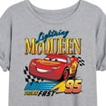 thumbnail image 3 of Disney Cars - Lightning McQueen Think Fast - Women's Oversized T-Shirt, 3 of 5