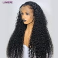 thumbnail image 1 of Lumiere Peruvian Deep Wave Lace Front Human Hair Wigs 13×4 Lace Front Wig Cap 180% Natural Black 24", 1 of 9