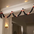 thumbnail image 6 of Yangka Halloween Garland Bat Wooden Beads Felt Ball Banner, Black Orange White Hanging Decor For Fireplace Mantel Door Window Party Decoration, 6 of 7