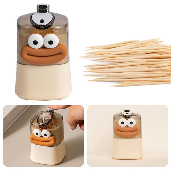 Creative Toothpick Holder Pop-Up Automatic Toothpick Storage Box Decorative Toothpicks Container for Home Living Room Dining Room