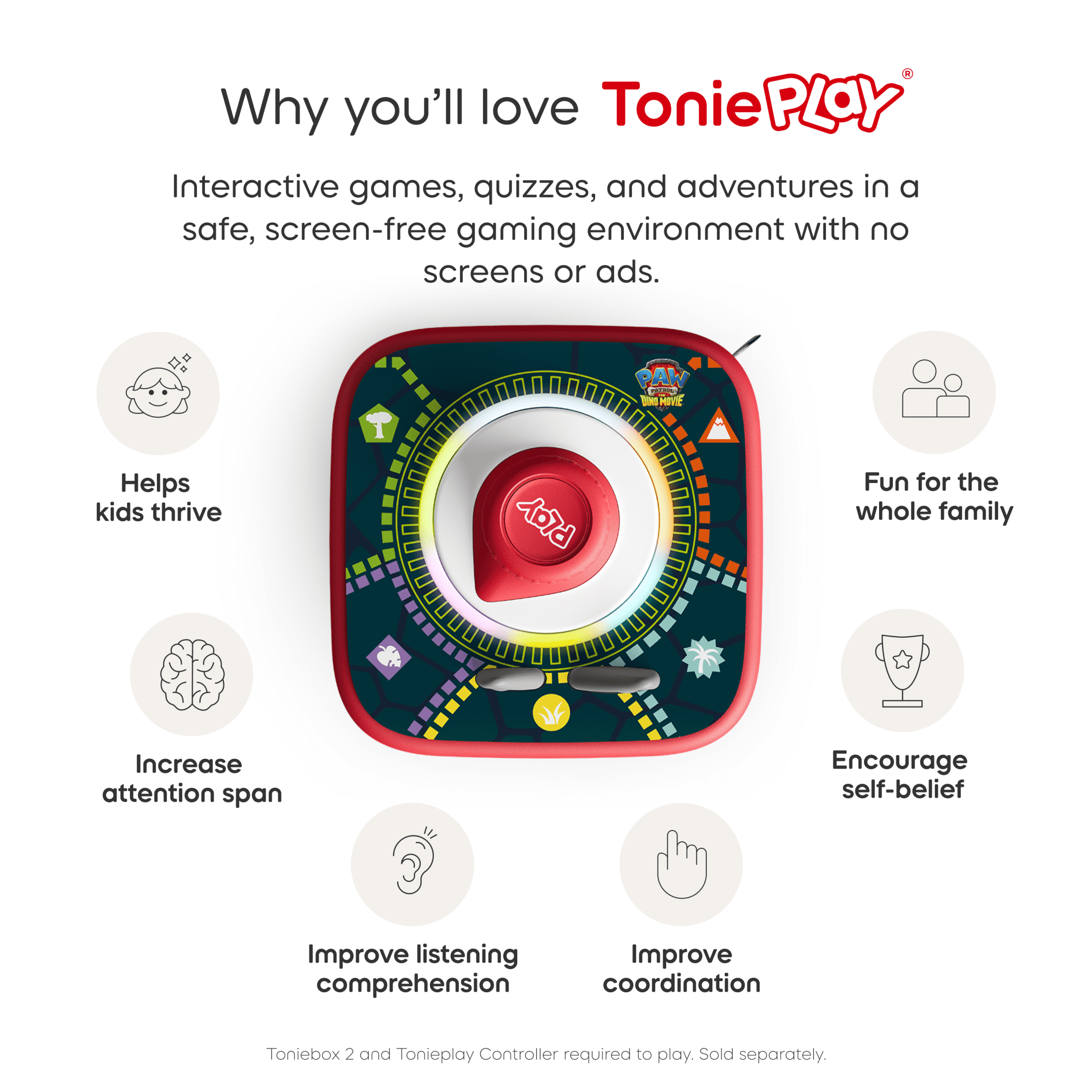tonies PAW Patrol Dino Movie Tonieplay Game, Requires Toniebox 2 and Controller, Age Group 3+