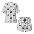 thumbnail image 2 of Yiaed Panda Bear Print Short Sleeve Pajama Sets for Women Casual Crew Neck 2 Piece Lounge Sets Women's Short-Sleeved Pajama-Small, 2 of 5