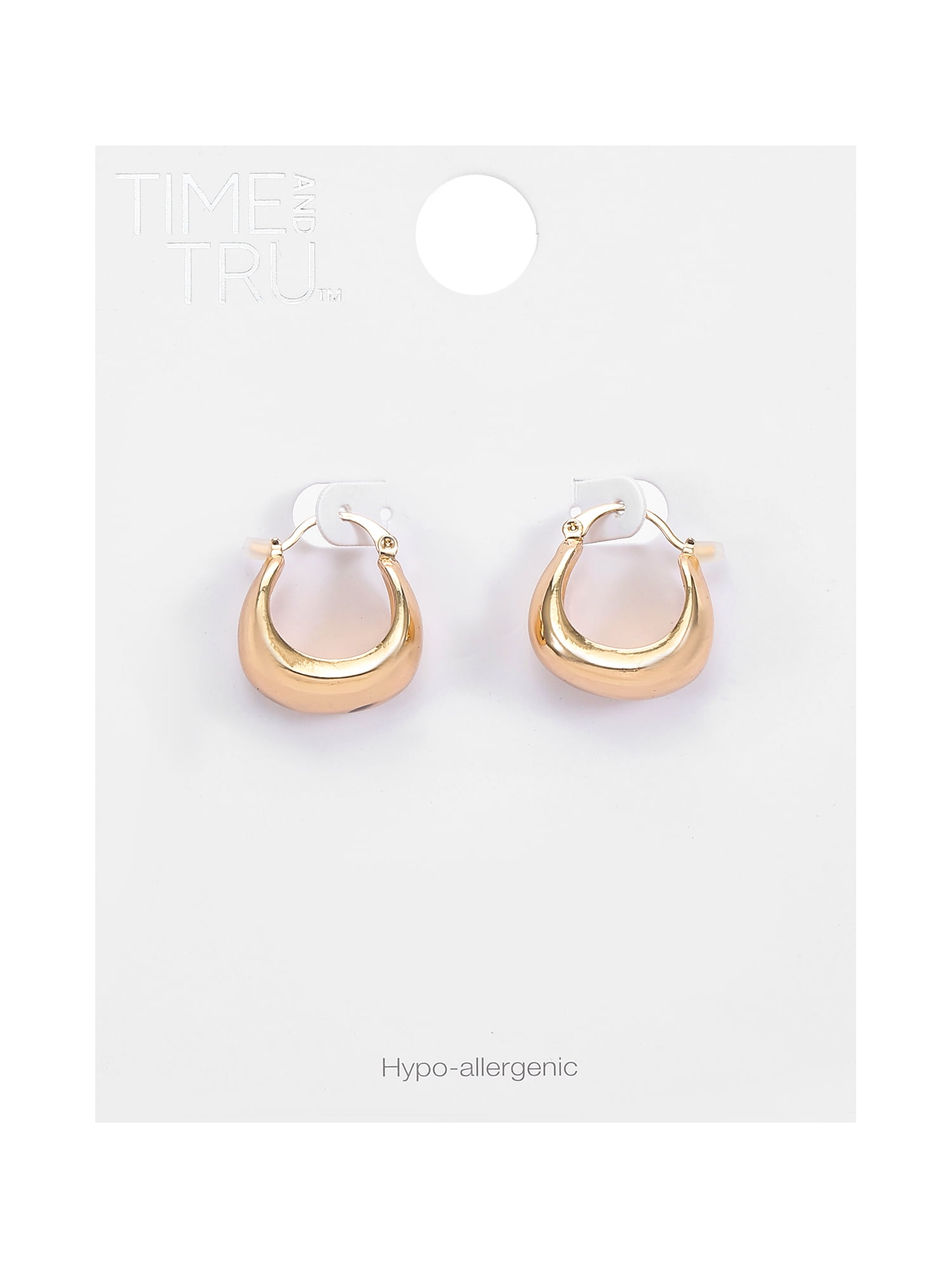 Time and Tru Goldtone Chunky Snap Hoop Earring, 1 Pair