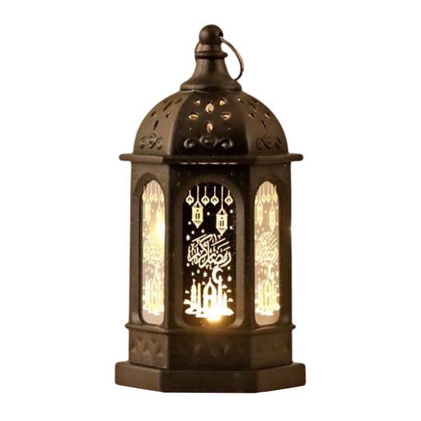 Lámpara LED Ramadan Night Light Retro Electronic Candle Lantern Ornamento Decoración (Negro) Ehuebsd Para estrenar