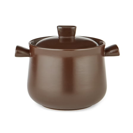 Supor 4.8QT Deep Round Stew Pot with Lid, Pottery Healthy Cooking Pot, Even Heat & Moisture Lock Design