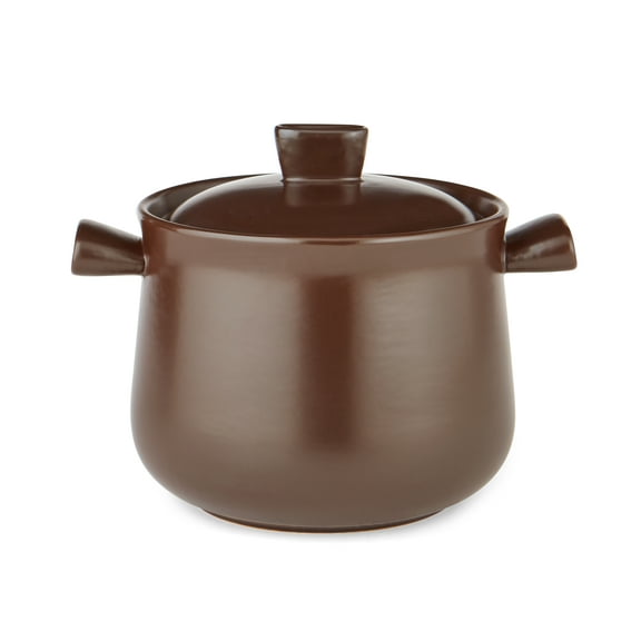 Supor 4.8QT Deep Round Stew Pot with Lid, Pottery Healthy Cooking Pot, Even Heat & Moisture Lock Design